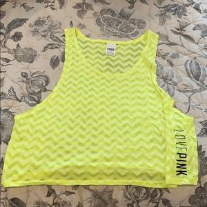 NWOT - PINK crop tank top in size large